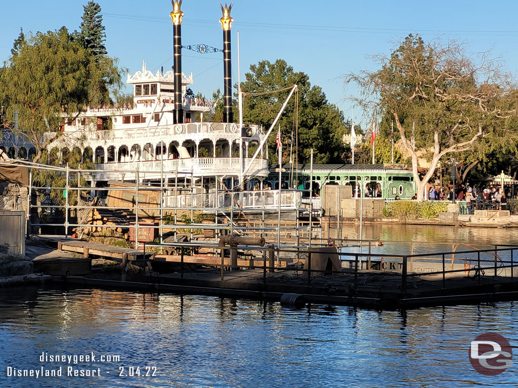 All three Fantasmic platforms were raised and being renovated.