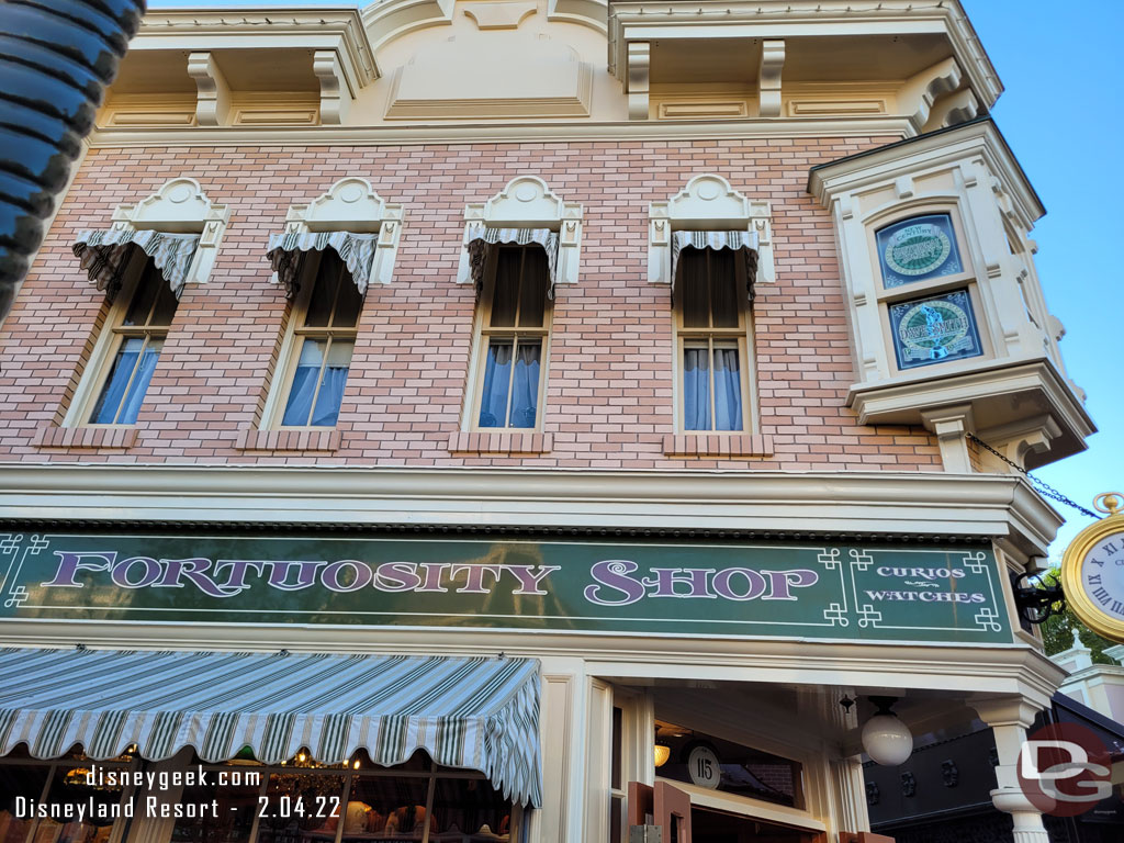 Since my last visit Dave Smith received a window on Main Street USA.