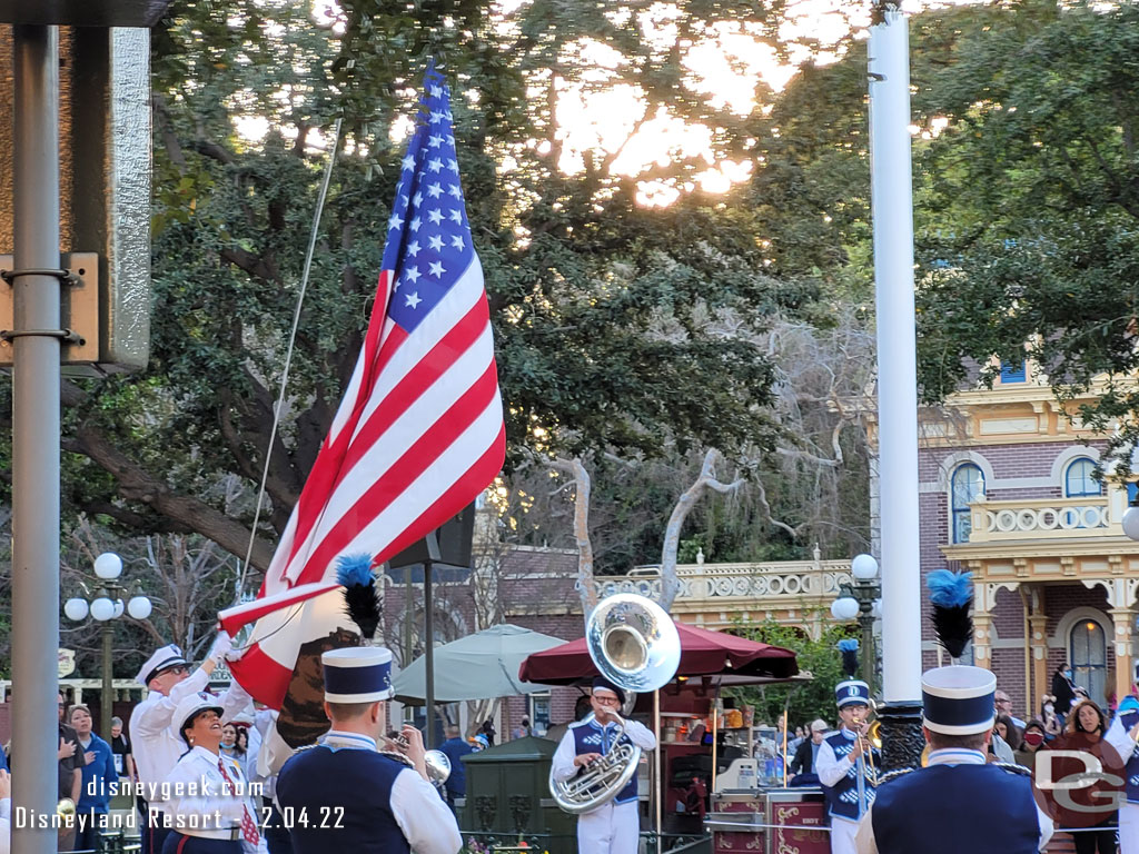 Stopped by the nightly Flag Retreat.