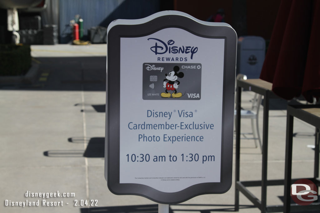 The Disney Visa photo experience was open.  I did not stop by.  I think it is still just a backdrop.