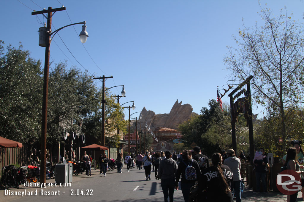 The poles for the holidays on the right side of the street have been removed and no signs of Christmas remain.