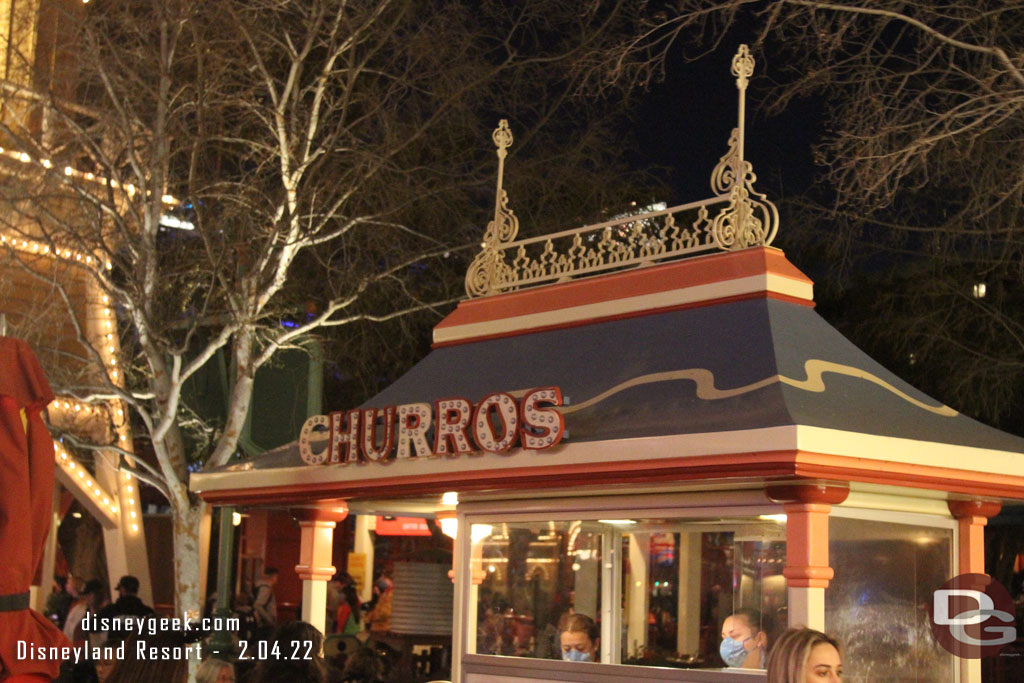 The Churros sign was not lit up.