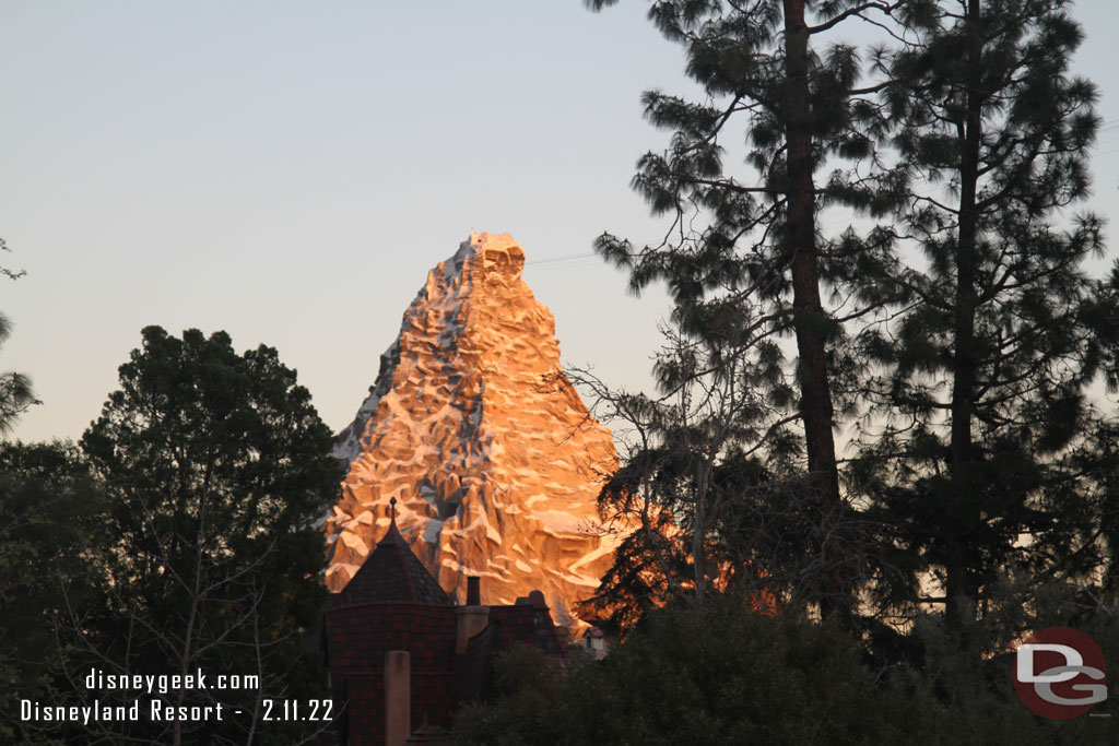 Matterhorn from the railway as the sun sets.