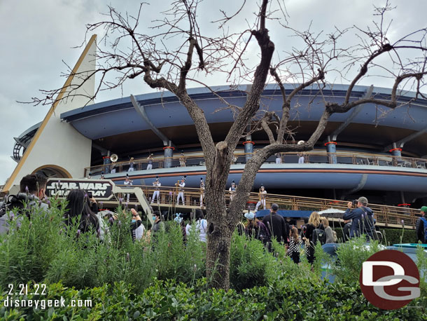 We ate lunch in Tomorrowland and has this view of the Disneyland Band performing their 11:50am set.