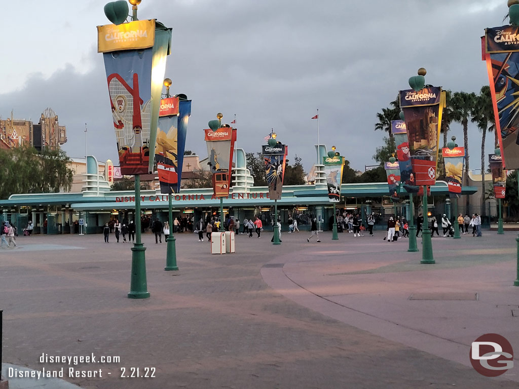 5:44pm - Making my way across the Esplanade to Disney California Adventure.