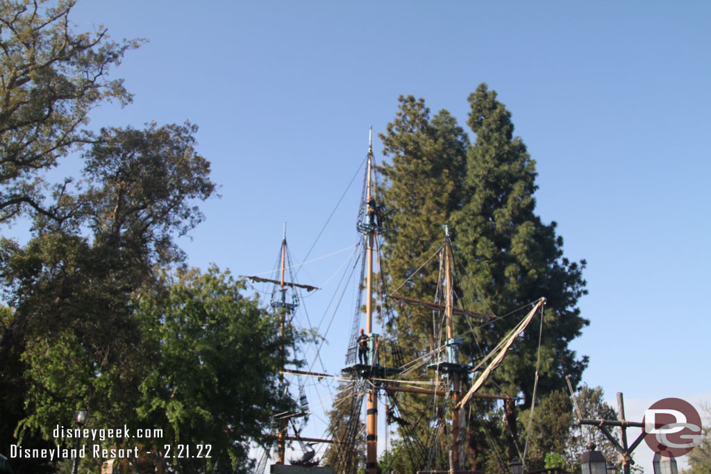 Rigging underway on the Columbia. There were a handful of cast members working this afternoon.