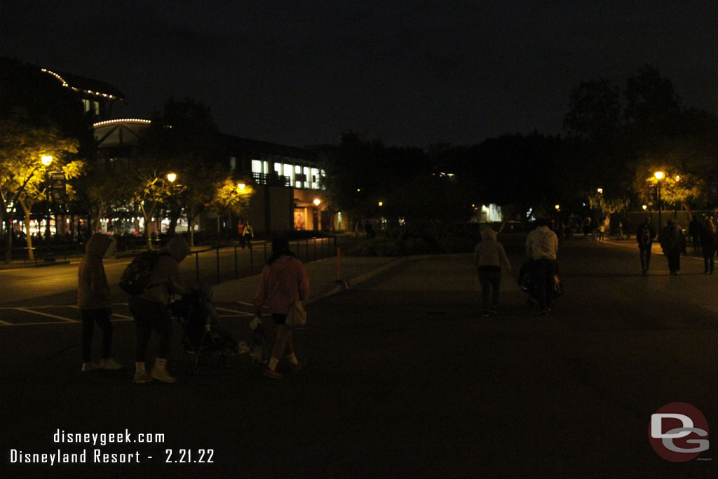 Hard to tell in the dark but all the renovation work looks complete and the tram stop looks ready to go.