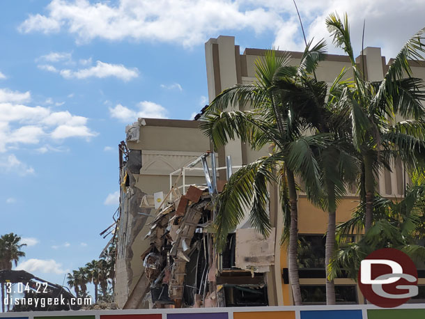 A look at the state of demolition. There were a couple of machines at work on the back side.