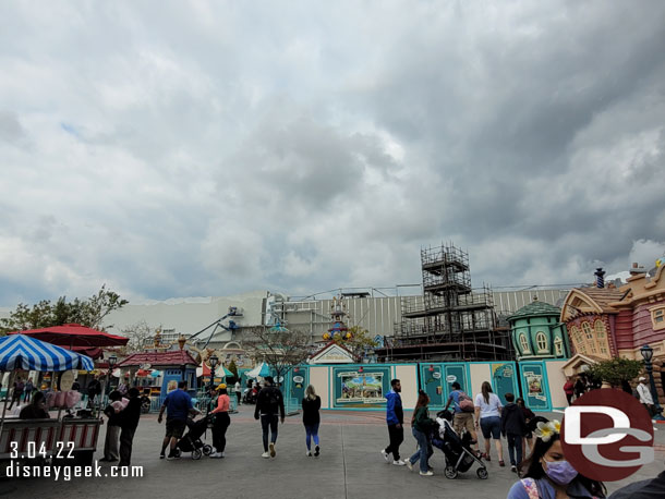 Scaffolding is up around the El Capitoon as the supports for the exterior facade are being installed.