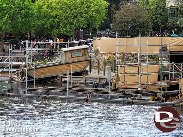 All three platforms were still being worked on and appear to have been stripped down to the bare steel support structure.