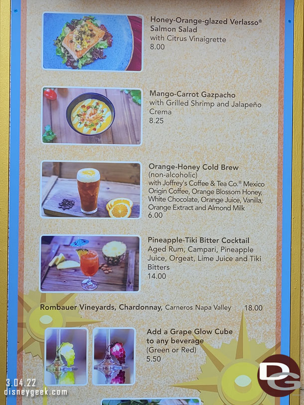 Golden Dreams Marketplace Menu