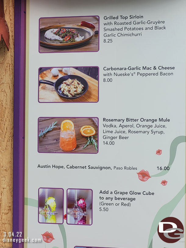 Garlic Kissed Marketplace Menu