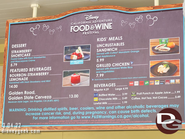 Paradise Gardens Grill menu