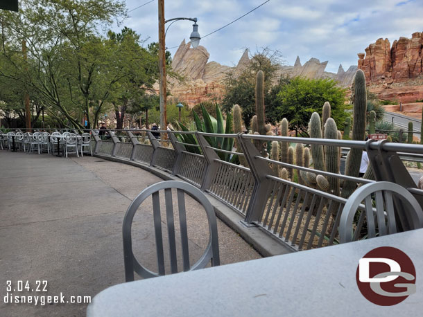 Grabbed a table at Flo's to eat.  They have cleared out the space so those eating inside can look at the view vs others eating outside.