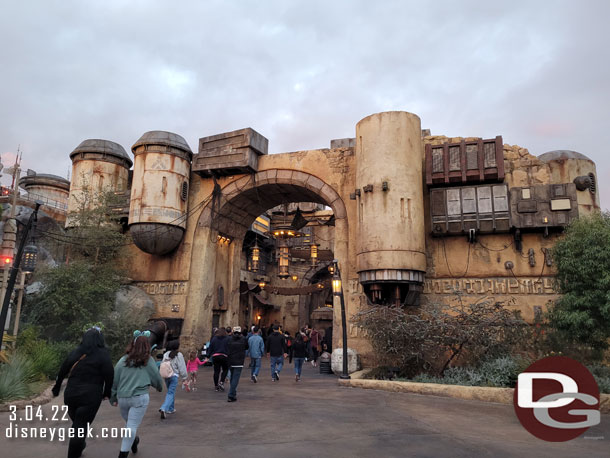 Passing through Star Wars Galaxy's Edge.