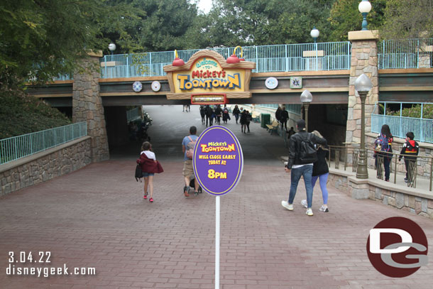 Making my way into Mickey's Toontown for the last time this year.  The land is scheduled to close the 9th and not reopen until 2023.