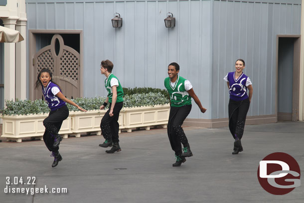 Mickey and Friends Cavalcade stepping off.