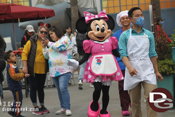 Minnie Mouse on her way to the party.