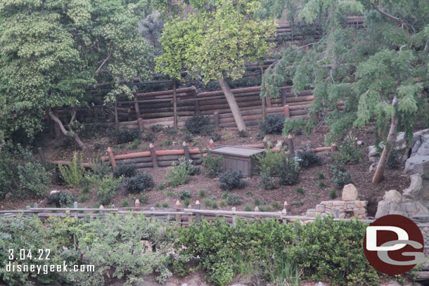 The replanting work out on Tom Sawyer Island looks done.