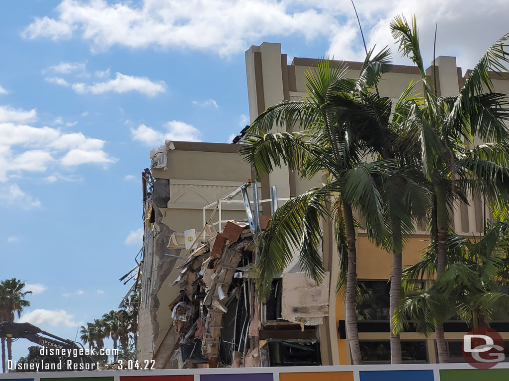 A look at the state of demolition. There were a couple of machines at work on the back side.