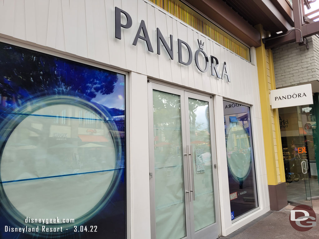 The Pandora shop is closed in Downtown Disney but scheduled to reopen Saturday.