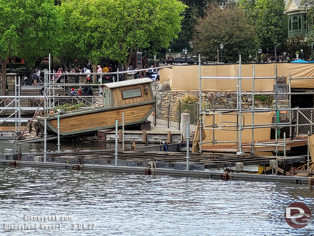 All three platforms were still being worked on and appear to have been stripped down to the bare steel support structure.