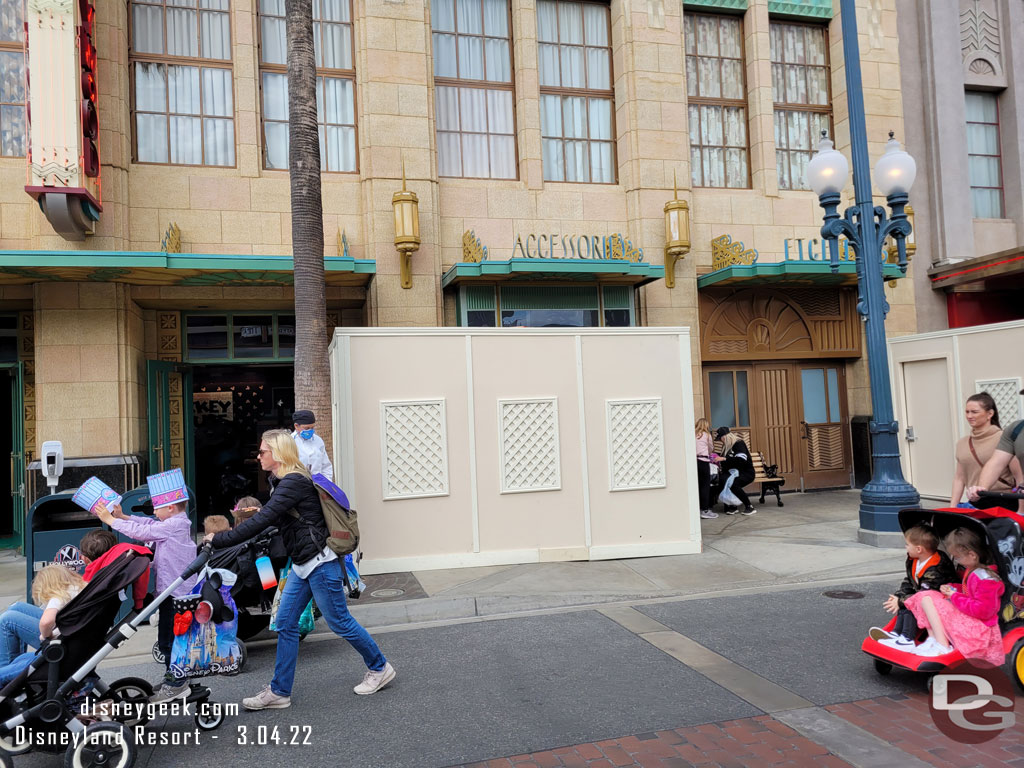 Several sections of walls as you move down the block.