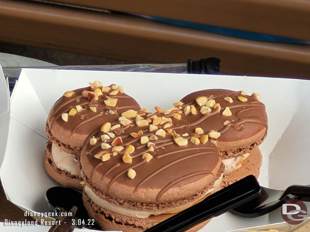 Someone nearby me during the show had a SNICKERS Caramel-Peanut Milk Chocolate Mickey Macarom ($6.50)