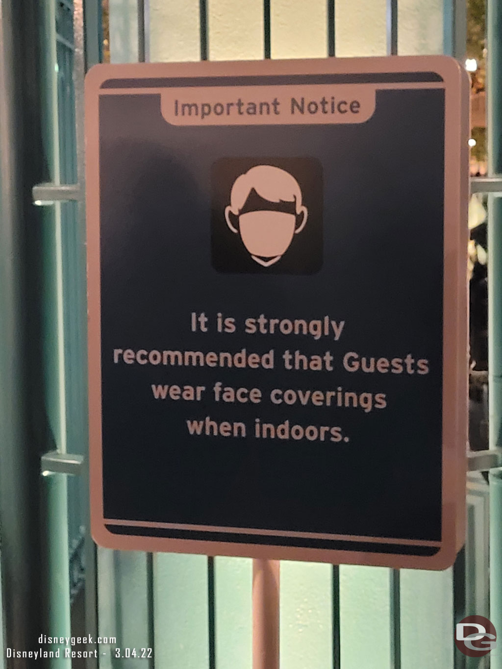 Current face covering signage.