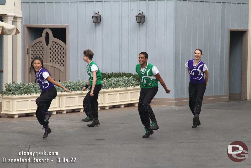 Mickey and Friends Cavalcade stepping off.