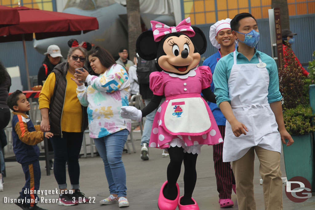 Minnie Mouse on her way to the party.