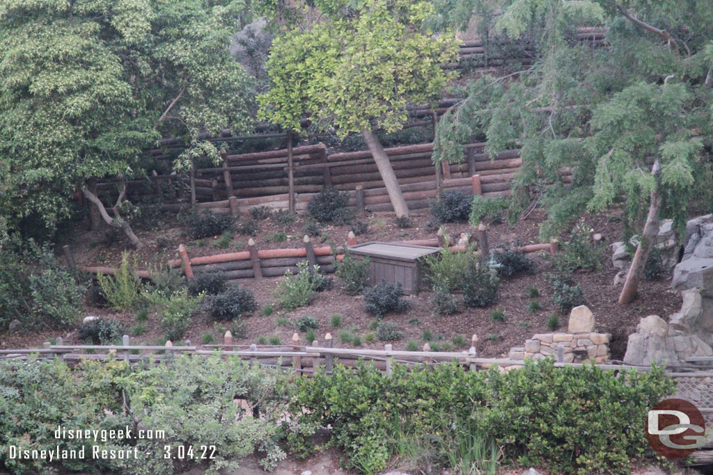 The replanting work out on Tom Sawyer Island looks done.