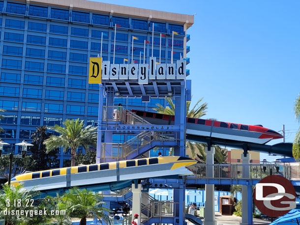 Passing by the Monorail slide.