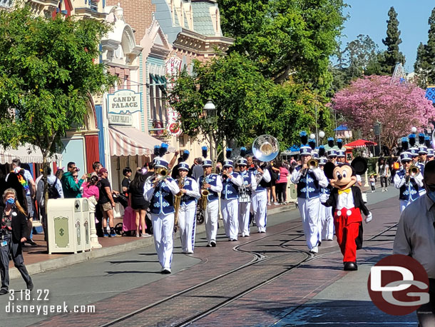 Mickey Mouse with the Disneyland Band as they played a Pirates of the Caribbean medley.