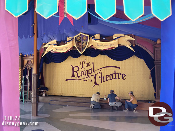 A team was painting inside the theatre