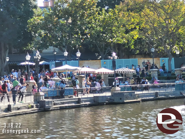 Construction walls are up around the terraces and planters in New Orleans Square.  They are being taken out to help with the crowd flow and queue for Pirates.