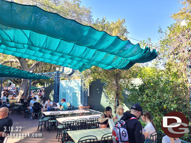 The dining views are not the best right now with the walls right up to the area.