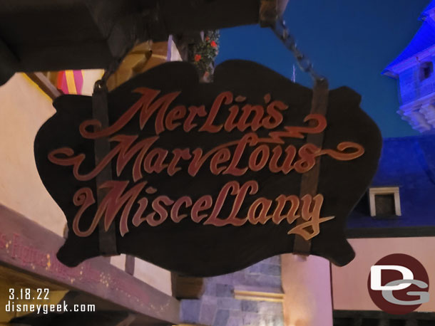 Merlin's Marvelous Miscellany opened in Fantasyland since my last visit.  Here is my first look around the store.