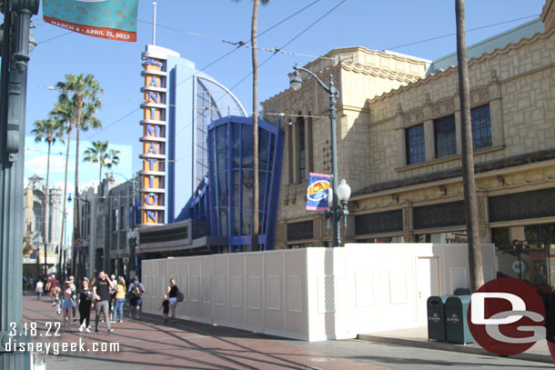 Walls near the Animation building as the pavement project has moved to that area.