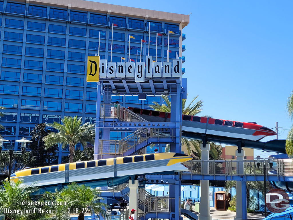 Passing by the Monorail slide.