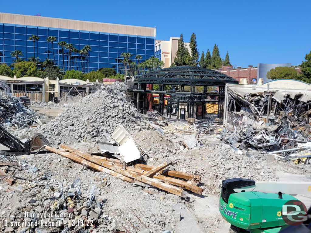 All that remains are the front facades of the buildings.