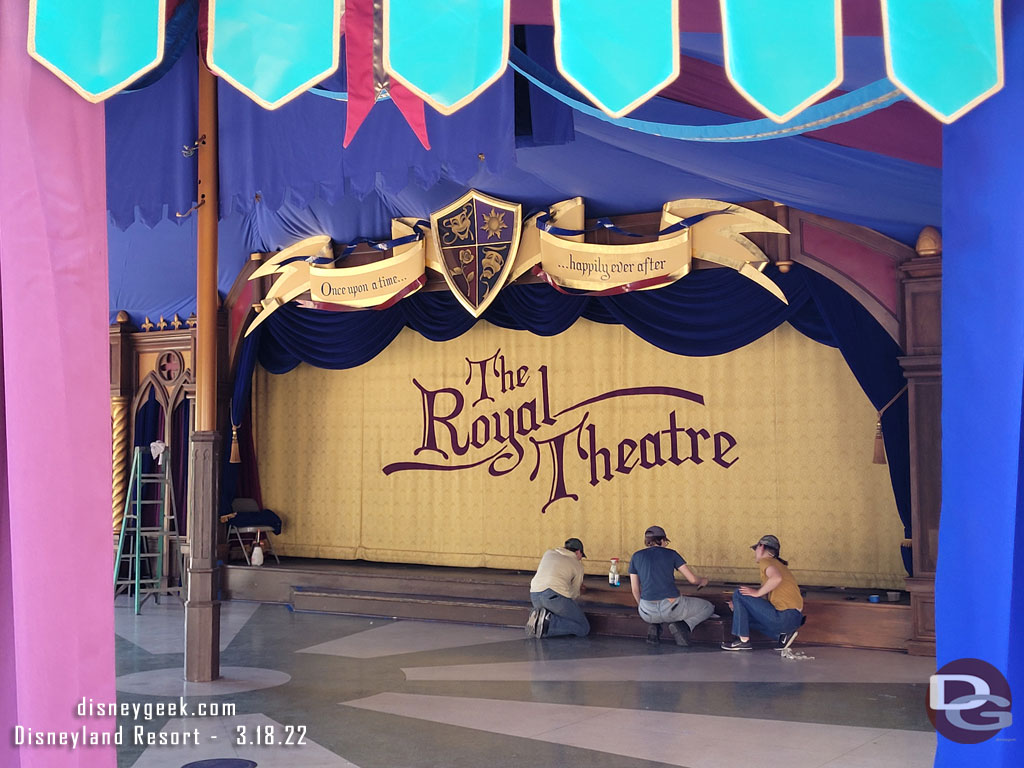 A team was painting inside the theatre