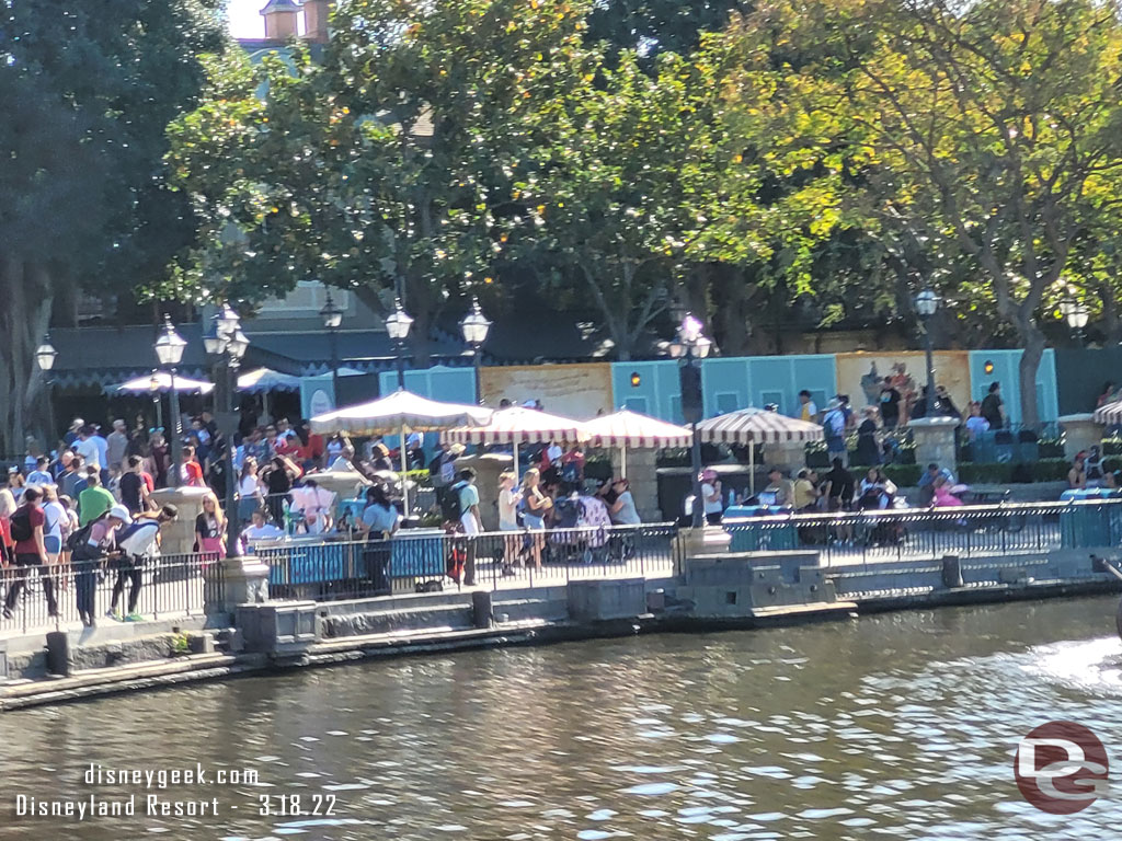 Construction walls are up around the terraces and planters in New Orleans Square.  They are being taken out to help with the crowd flow and queue for Pirates.