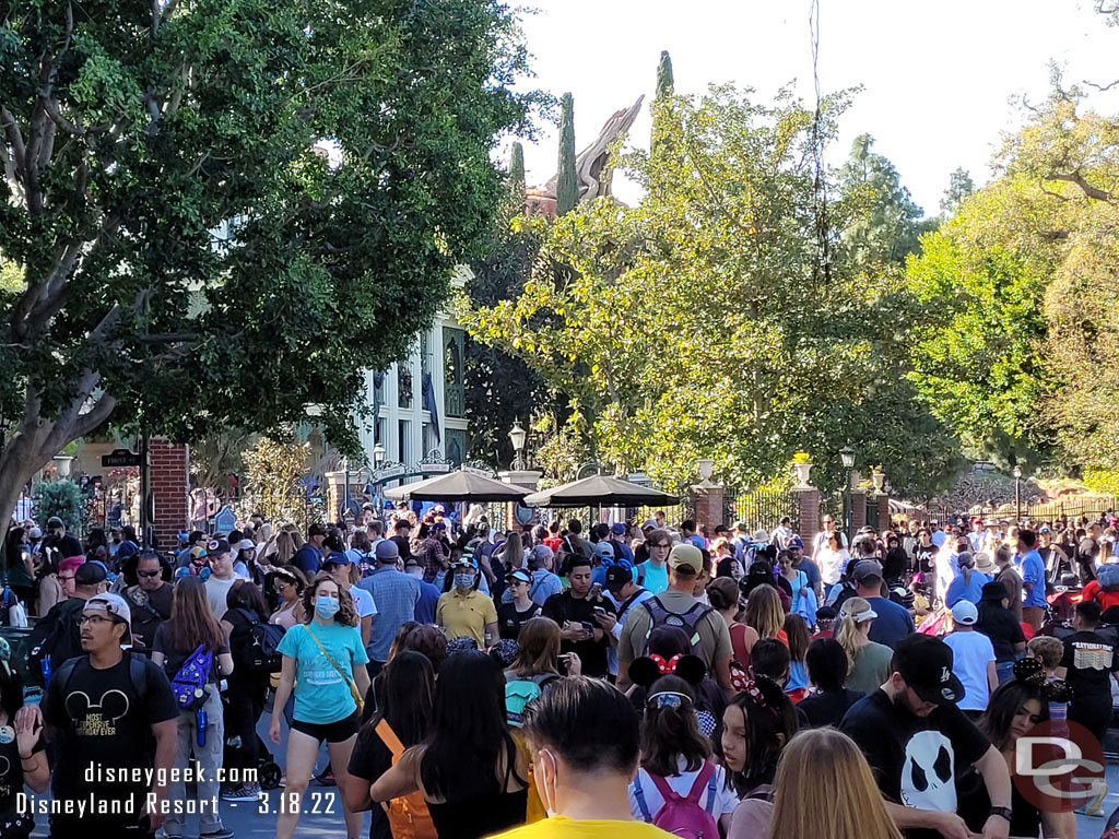 4:15pm - A lot of guests in the Haunted Mansion area.