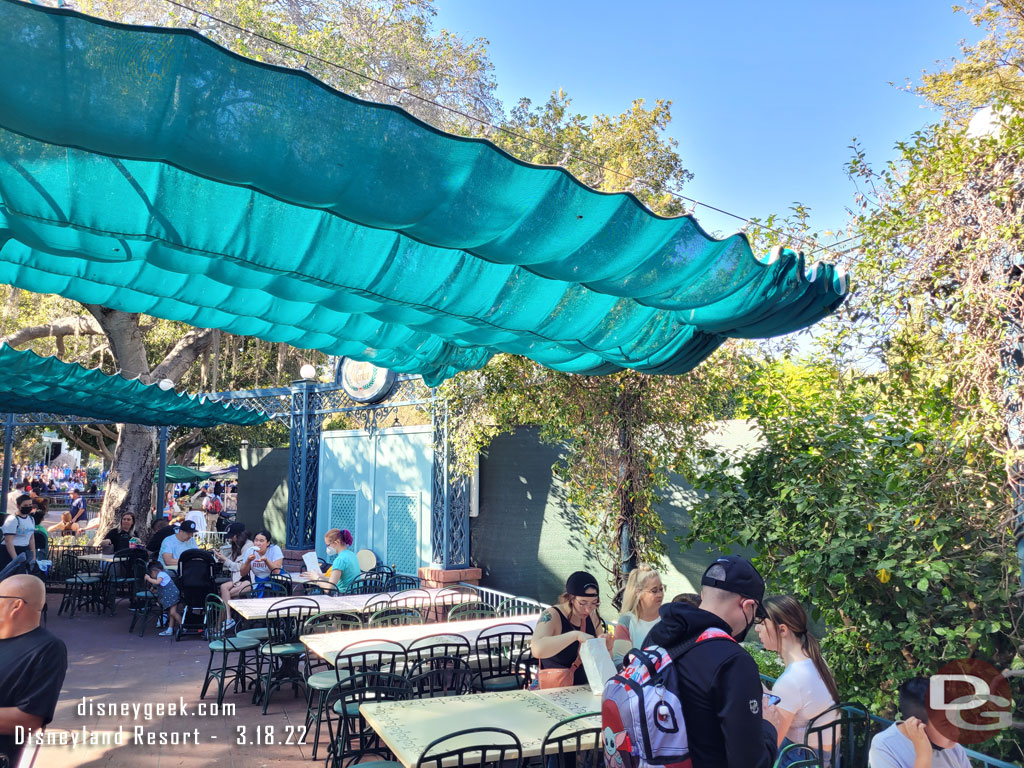 The dining views are not the best right now with the walls right up to the area.