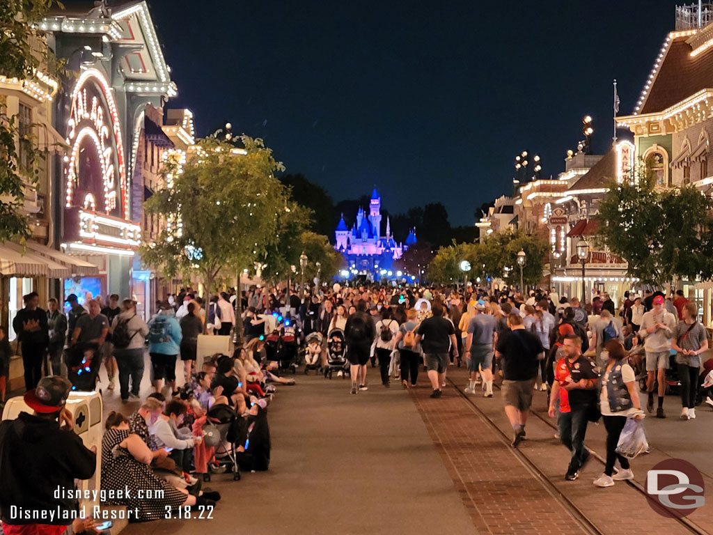 Main Street USA at 8:23pm as I was heading out of the park.