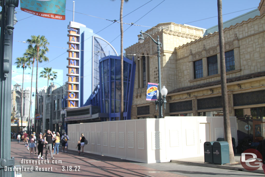 Walls near the Animation building as the pavement project has moved to that area.