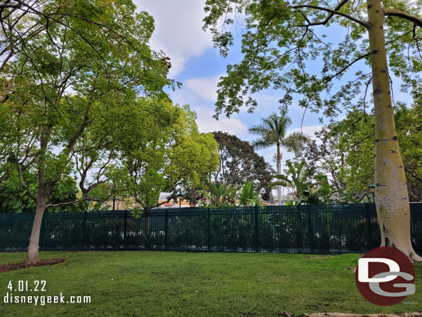 Moving on and looking toward the Downtown Disney demolition project. The buildings are gone and nothing is visible from ground level at the Disneyland Hotel.