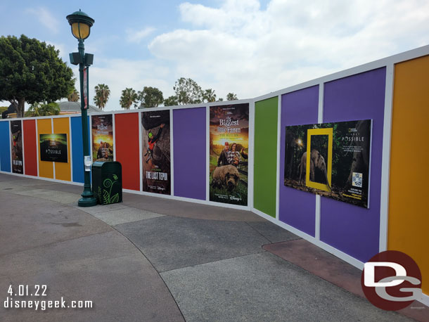 The construction walls in Downtown Disney now feature National Geographic & Disney+ ads.