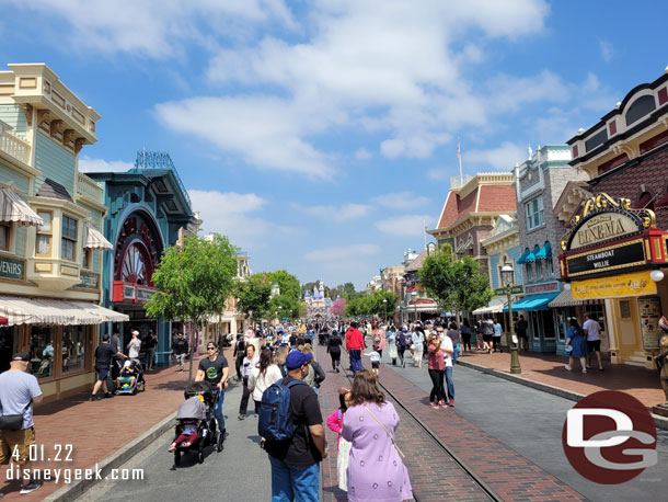 Main Street USA at 12:36pm, a little under an hour since exiting the freeway to park..